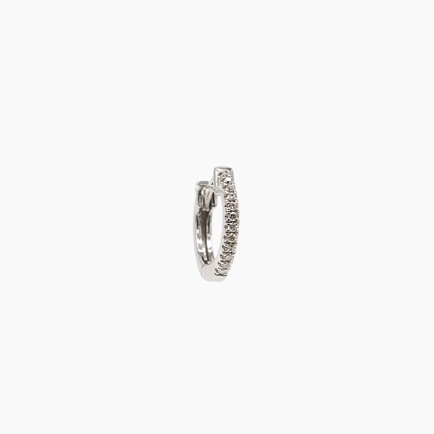 Boucle d'Oreille Unique - Créole Daylight - Or Blanc - 7 mm
