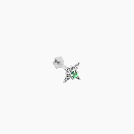 Piercing Star Émeraude - Or Blanc