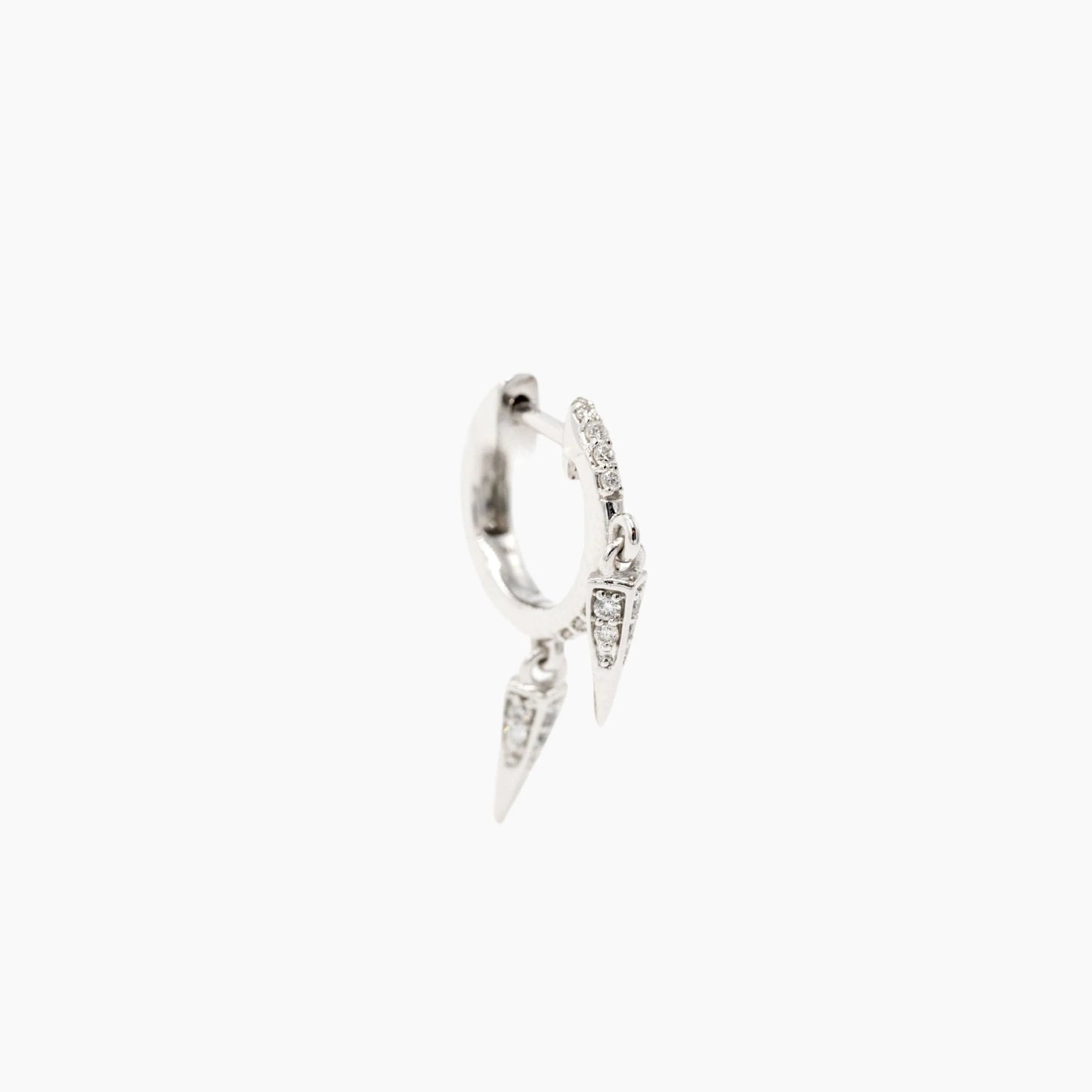 Boucle d'Oreille Unique - Créole Auré - Or Blanc