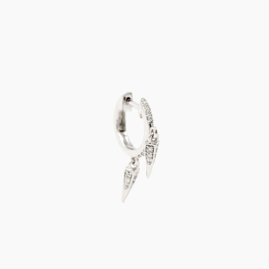 Boucle d'Oreille Unique - Créole Auré - Or Blanc