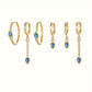 Boucle d'oreille Gouttes Bleues Set