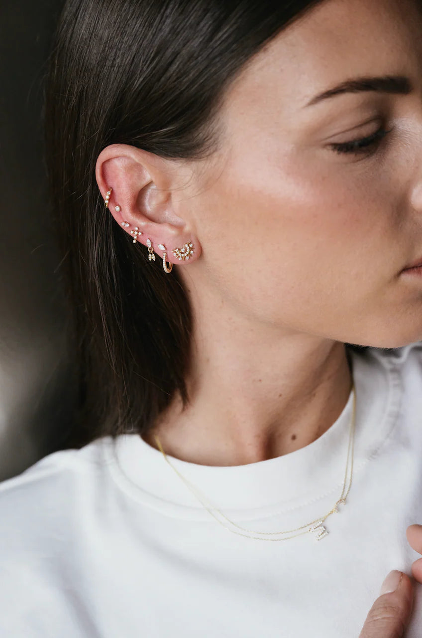 Piercing Triple Drop - Diamant - Or jaune