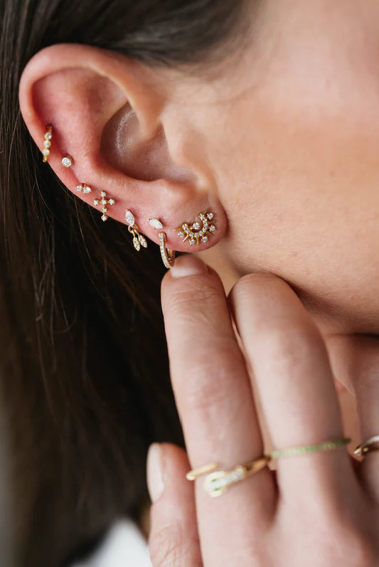 Piercing Triple Drop - Diamant - Or jaune