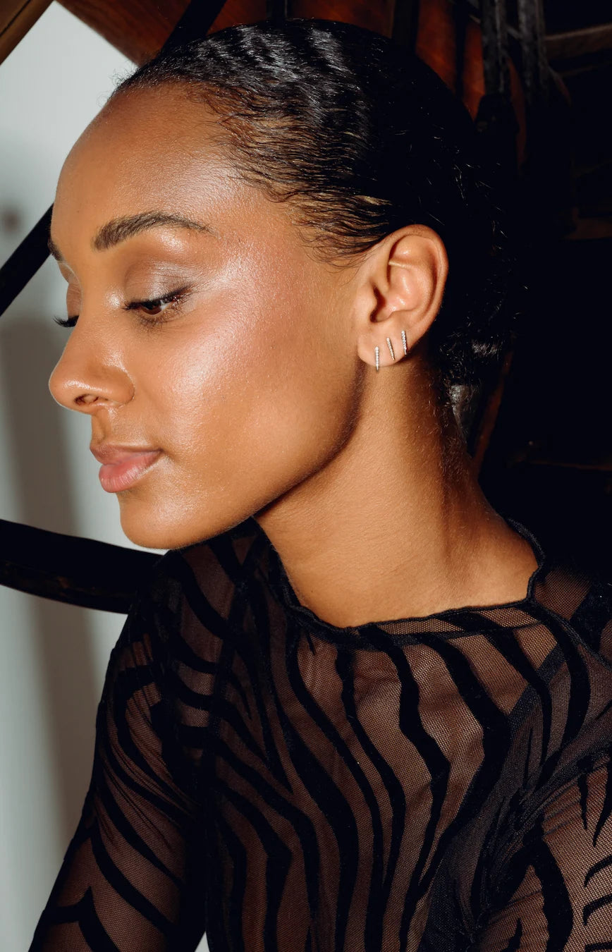 Boucle d'Oreille Unique - La Josie - Or Blanc