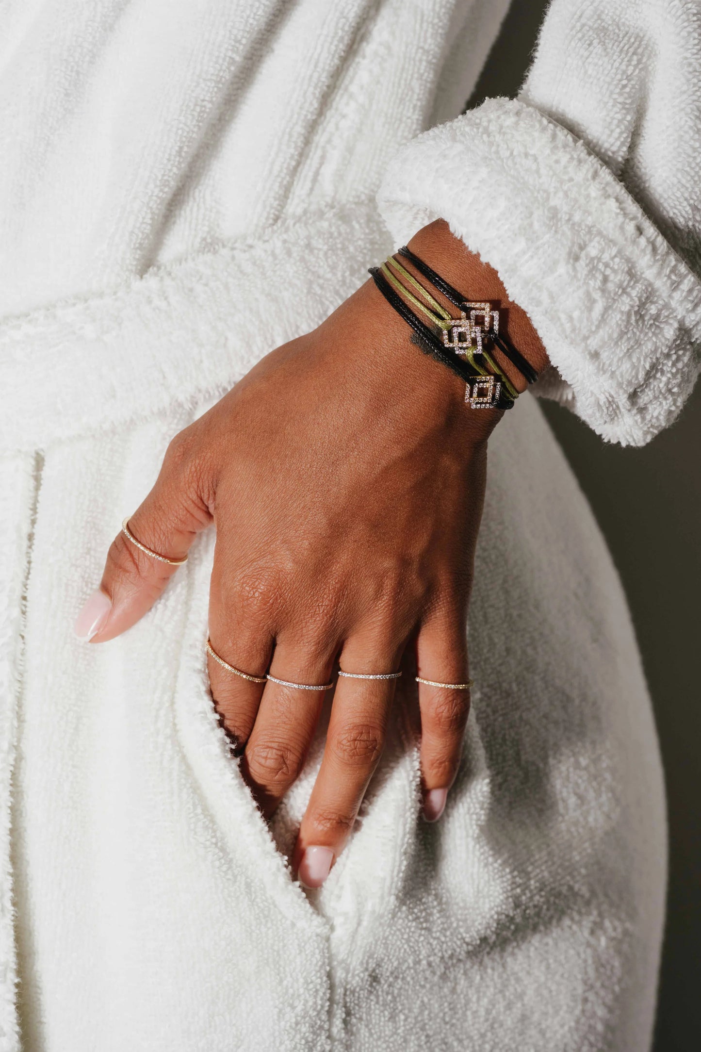 Bracelet Sqaure S - Diamants blancs - Bicolore