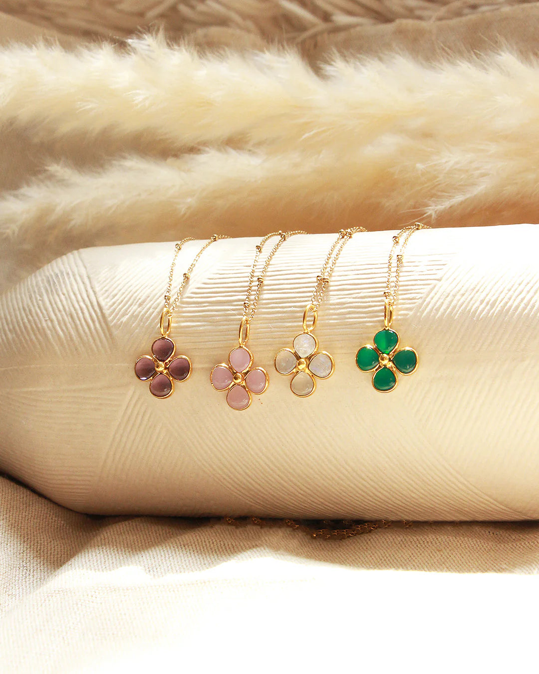 Collier poésie trèfle