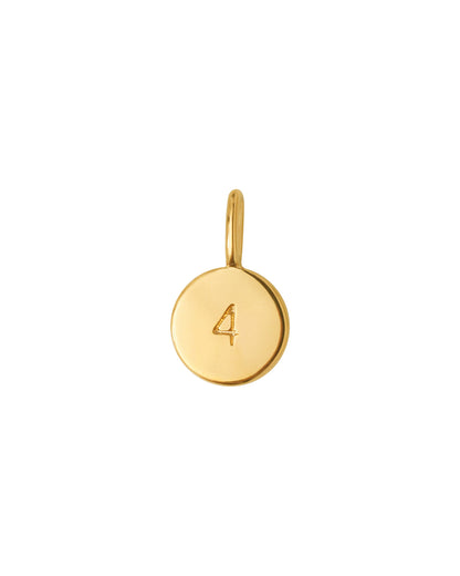 médaille nilai plaqué or avec chiffre 4