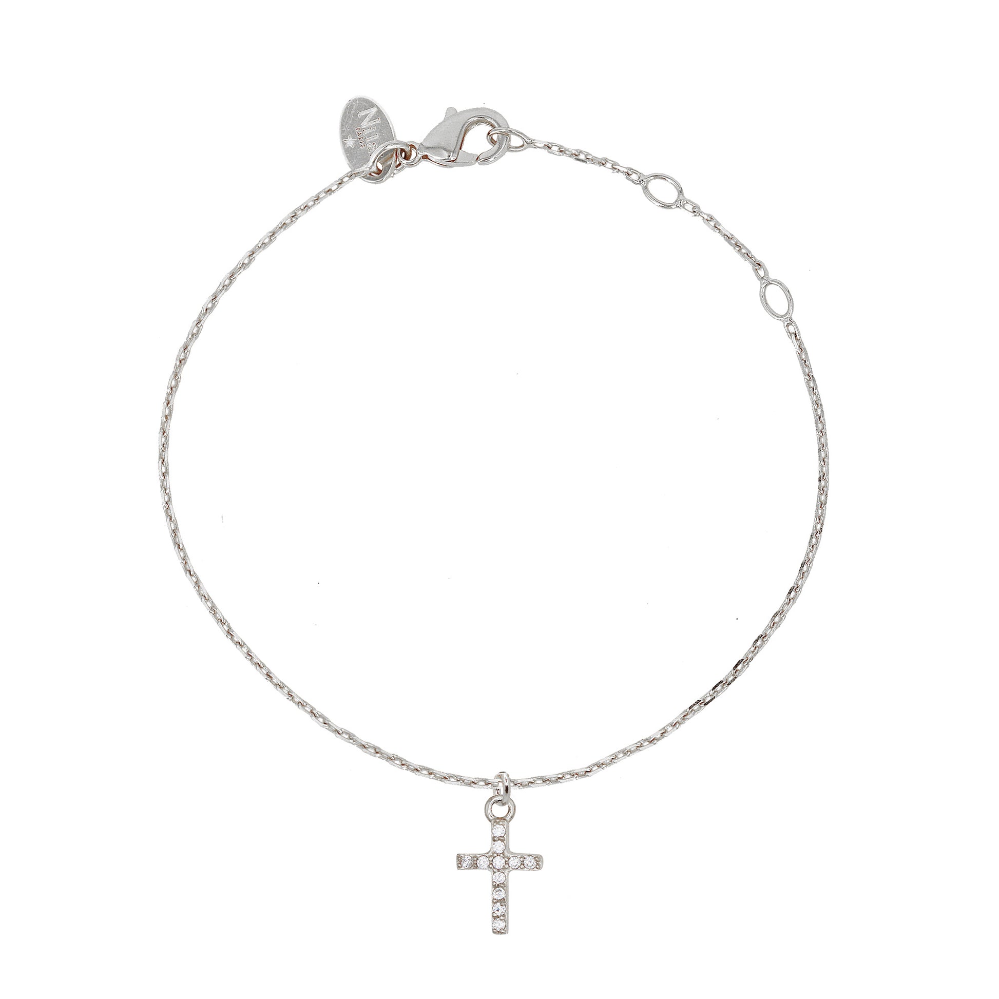 Bracelet Nilai modèle lily argent avec pendentif croix