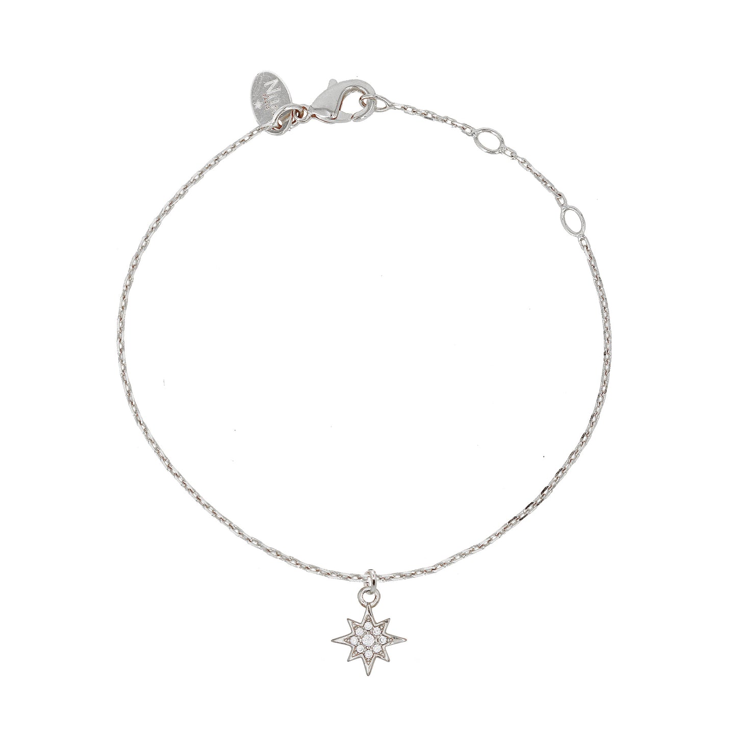 Bracelet Nilai modèle lily argent avec pendentif étoile polaire