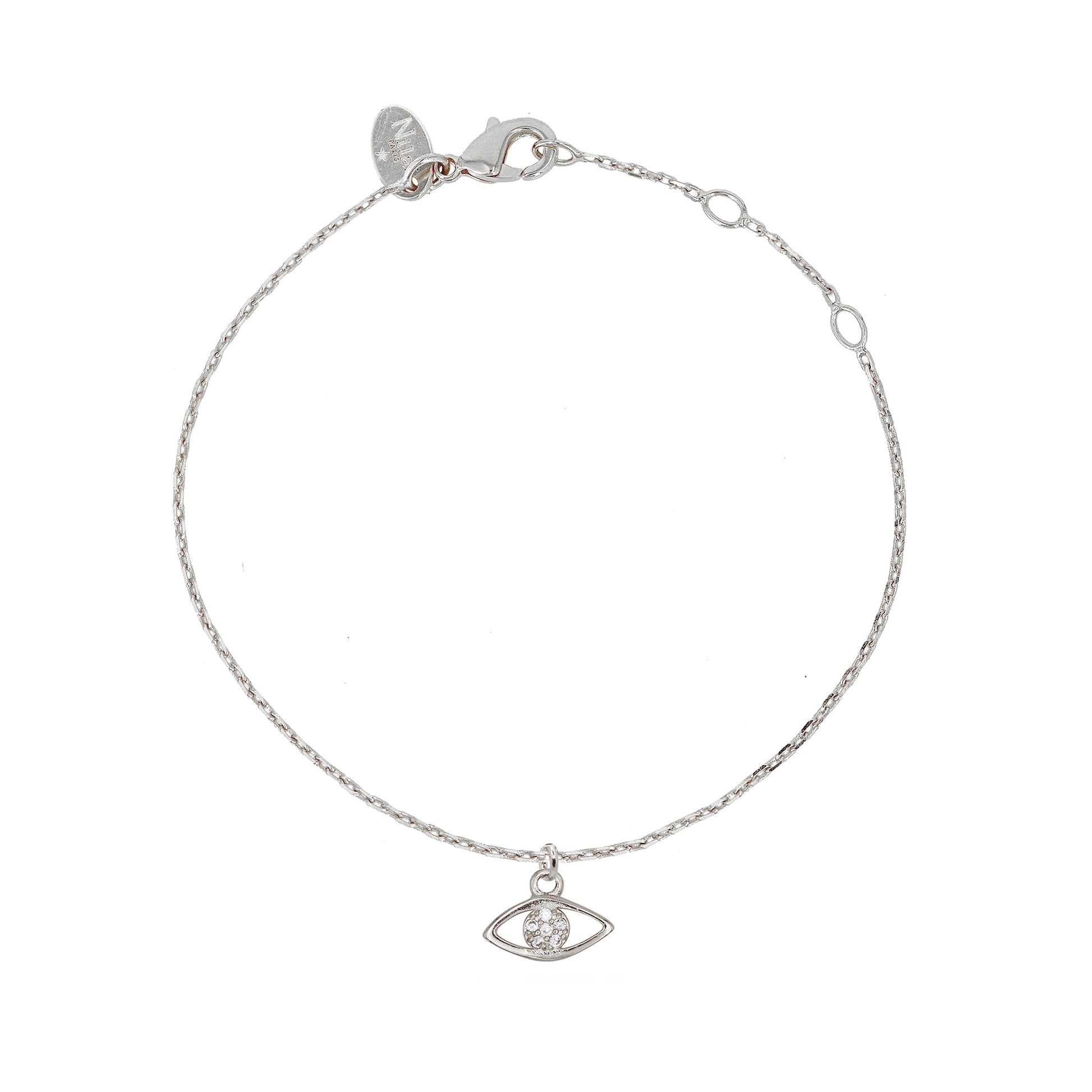 Bracelet Nilai modèle lily argent avec pendentif oeil