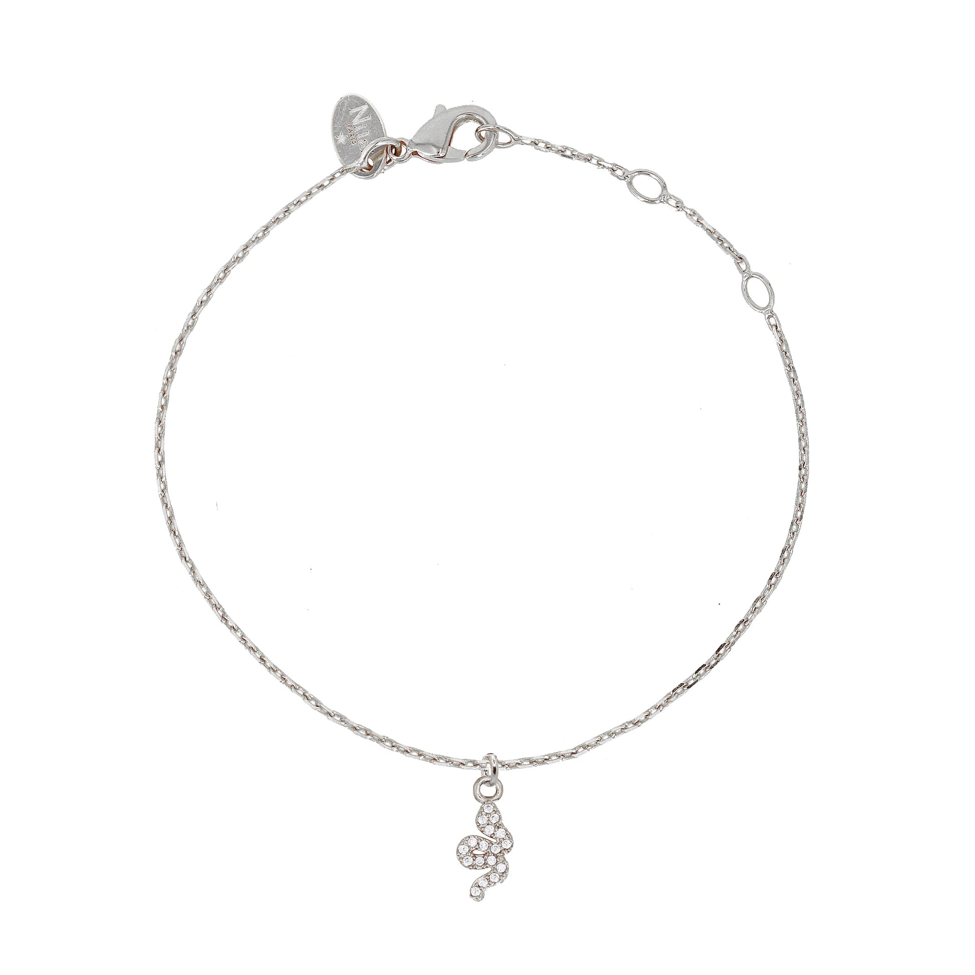 Bracelet Nilai modèle lily argent avec pendentif serpent