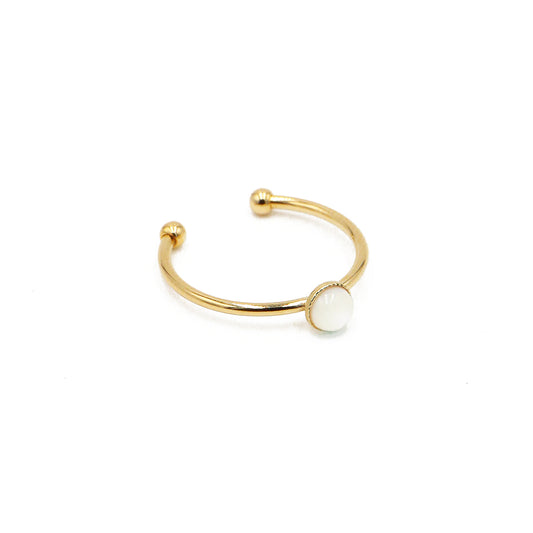 Bague mini athéna nilai ornée d'une pierre ronde nacre