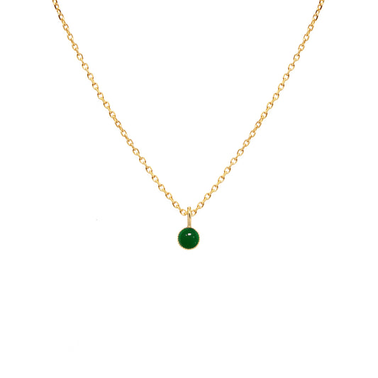 collier mini athéna de la marque nilai avec agate verte