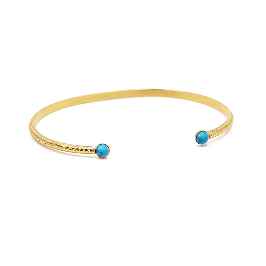 Jonc mini nilai avec pierre naturelle turquoise