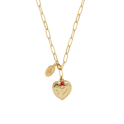 Sautoir 3-en-1 Nilaï en maille avec pendentif coeur