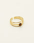 Bague Nilaï triple anneau gaufré orné pierre oeil tigre