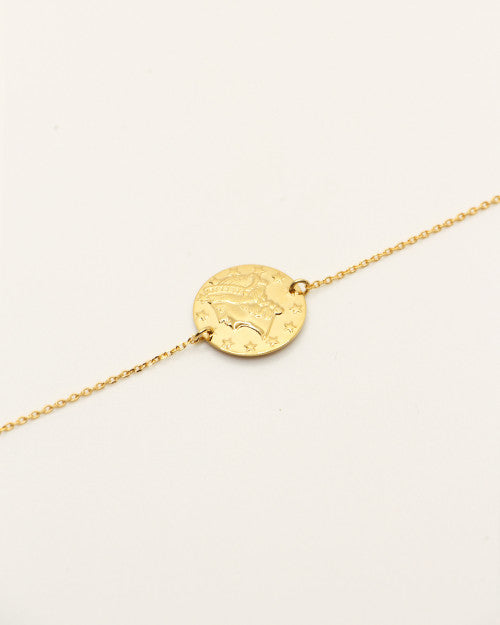 Bracelet Nilaï chaine fine gravé pièce monnaie romaine