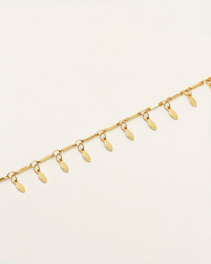 Bracelet Nilaï orné pampilles ovales pointues or