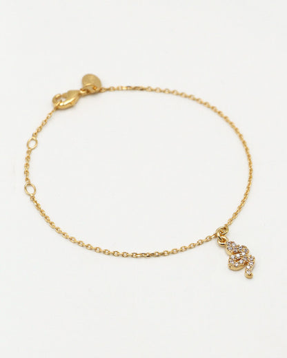 Bracelet fin plaqué or avec pendentif serpent