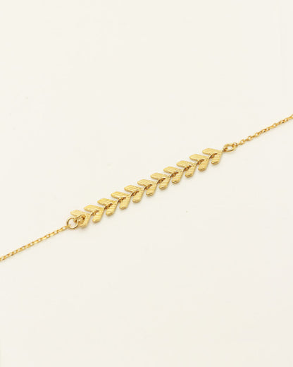 Bracelet Nilaï chaine fine motif épi de blé or