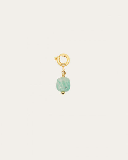 Pendentif grigri Nilaï avec pierre carrée amazonite
