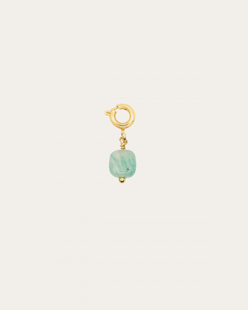 Pendentif grigri Nilaï avec pierre carrée amazonite