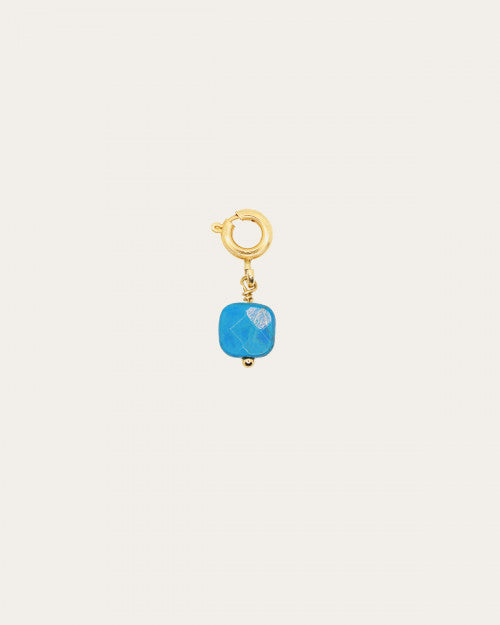 Pendentif grigri Nilaï avec pierre carrée turquoise