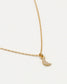 Collier fin plaqué or Nilaï avec pendentif lune à strass 