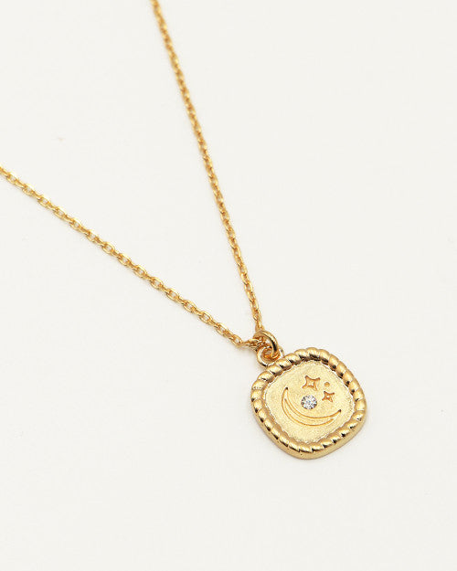 collier mini oracles avec médaille gravée d'une lune