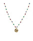 Collier Nilaï orné perles colorées multicolores et petite médaille