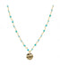 Collier Nilaï orné perles colorées turquoise et petite médaille