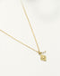 Collier fin Nilaï avec pendentif losange et pierre naturelle blanche 