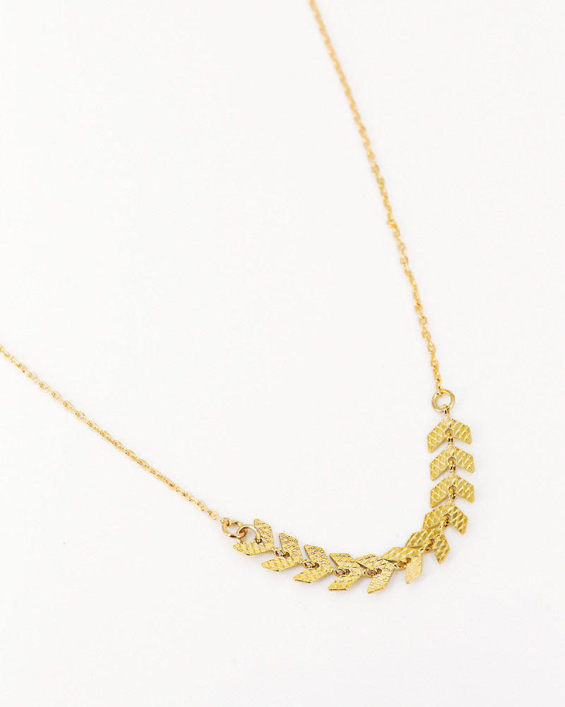 Collier Nilaï chaine fine motif épi de blé or