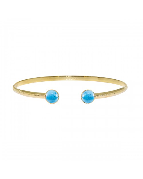 jonc athéna pointillé pierre turquoise
