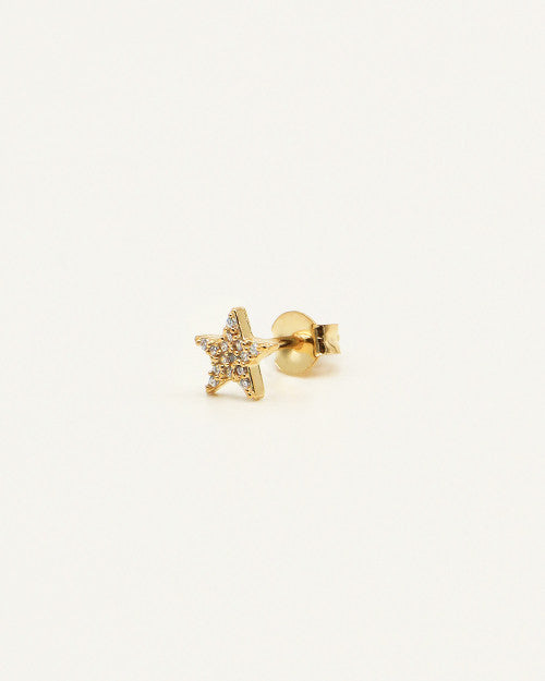 Mini clous d'oreilles étoile à strass couleur or