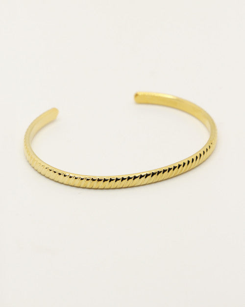 Jonc Nilaï strié ajustable doré